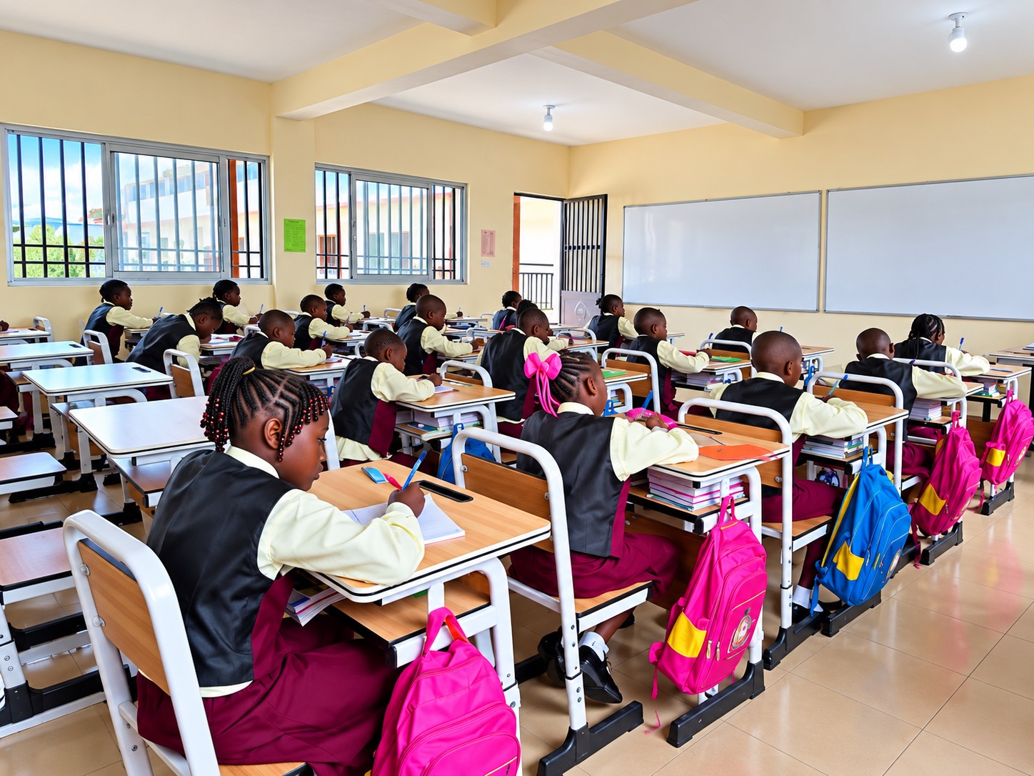 Pupils working together during a classroom lesson